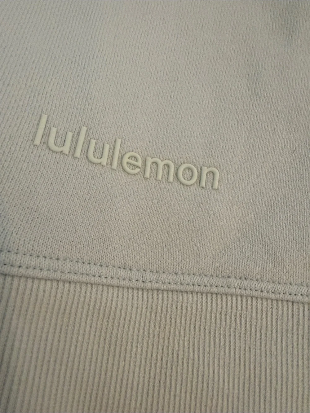 lululemon perfectly over sized Light Blue Embossed Logo Crewneck Sweatshirt